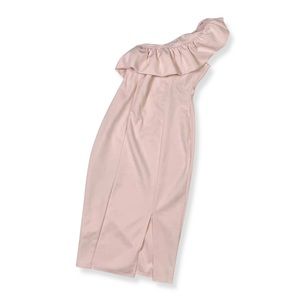 Light Pink One Shoulder ASOS Bridesmaid Dress